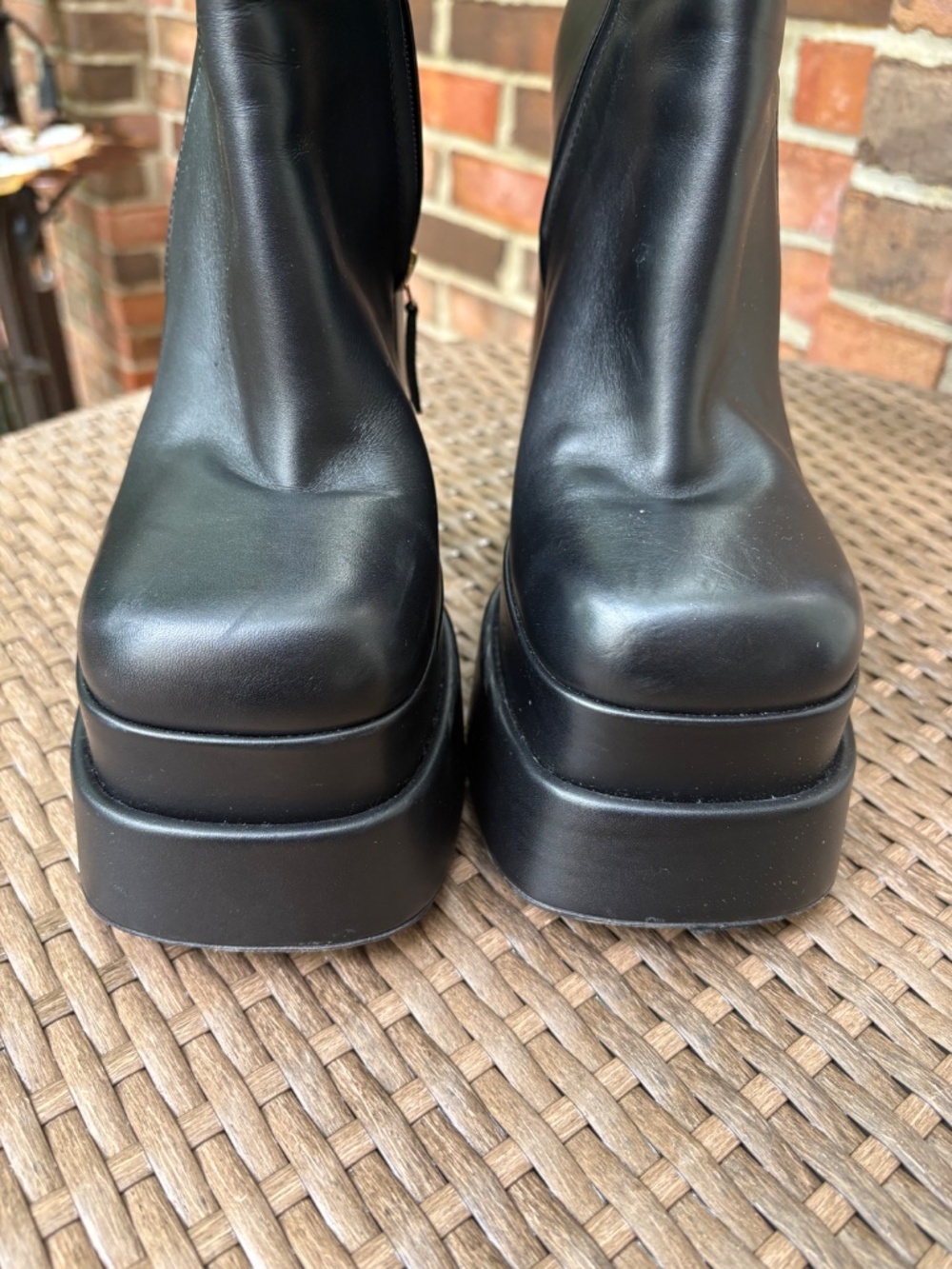 VERSACE LEATHER ANKLE BOOTS - Picture 14 of 16